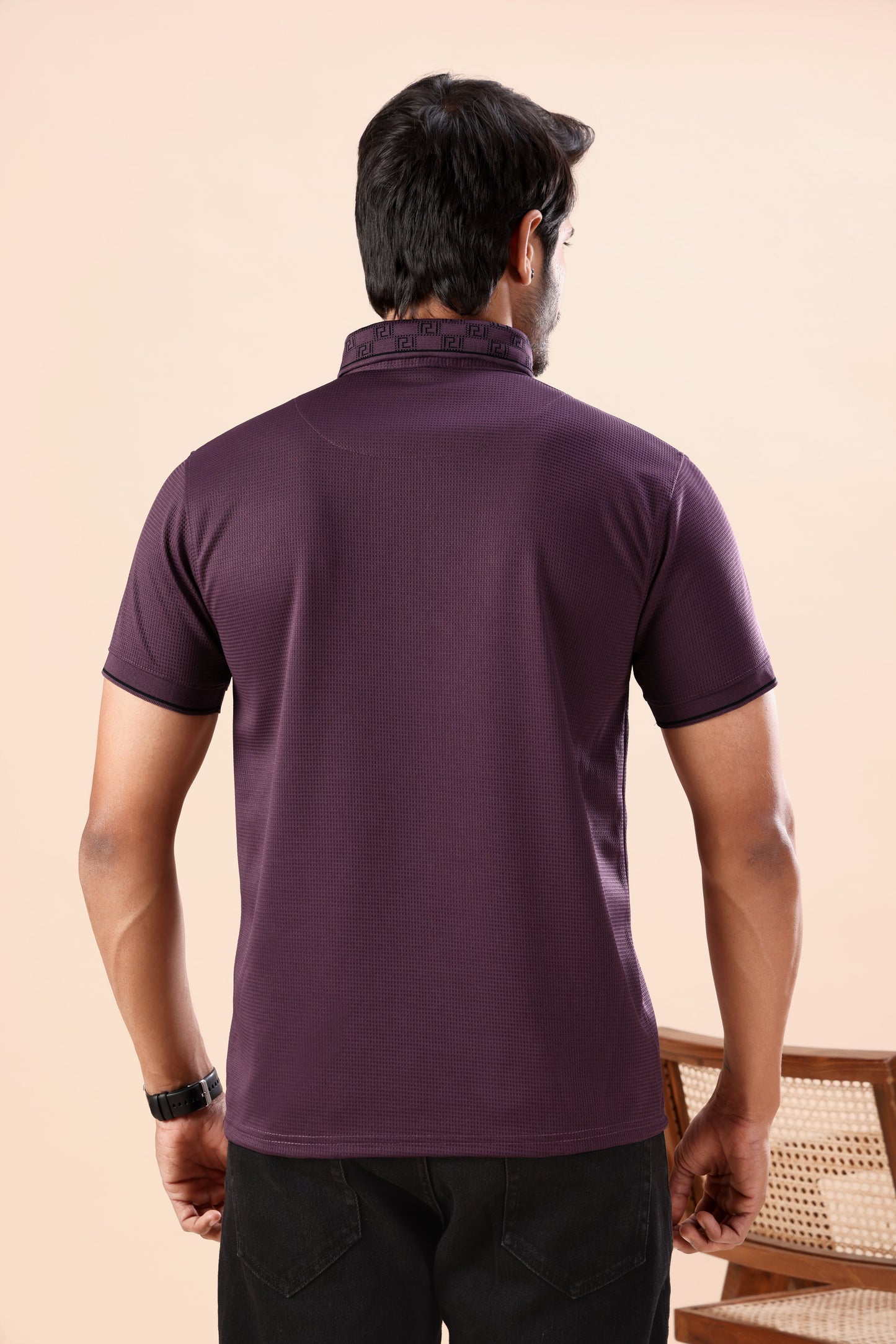 Evenway Premium Textured Polo T-Shirt – Stylish Slim Fit Casual Cotton Blend Polo for Everyday Wear