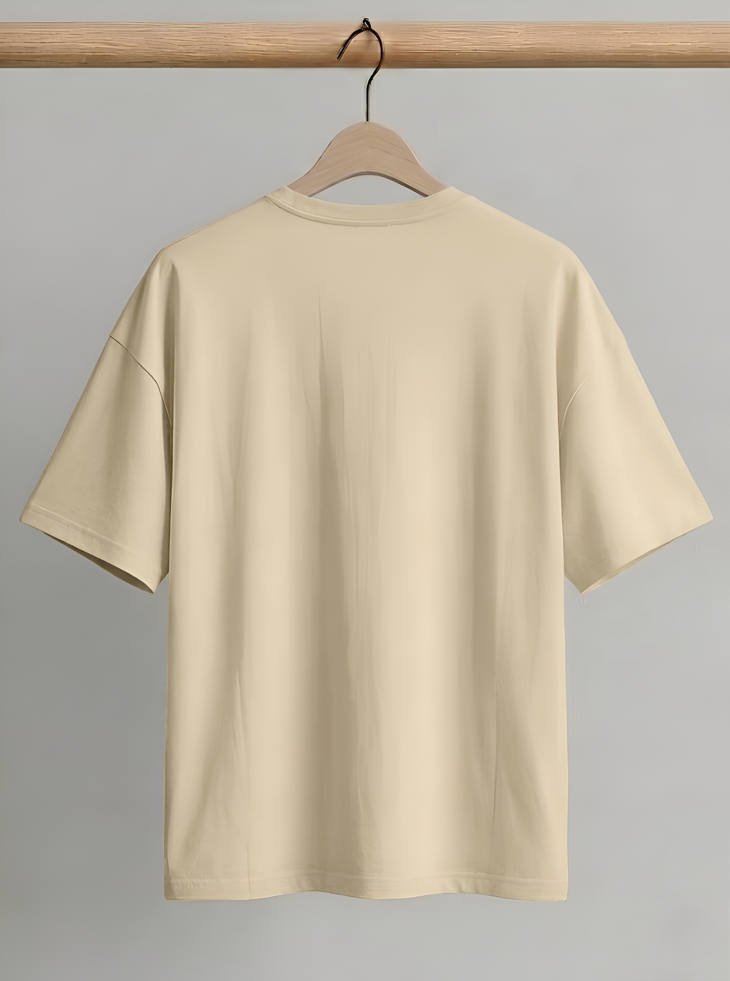 Premium Beige Oversized Cotton Streetwear T-Shirt