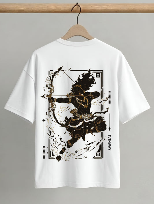 Evenway Signature Warrior Tee - White Heavyweight Oversized