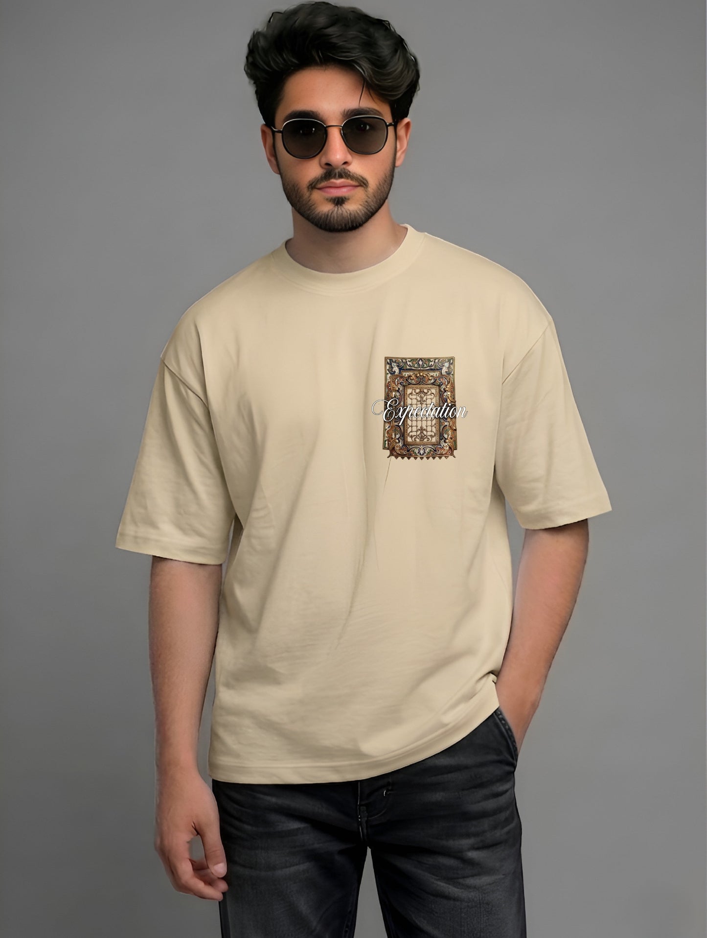 Evenway Expectation Art Graphic Oversized T-Shirt – Premium Streetwear Aesthetic Tee