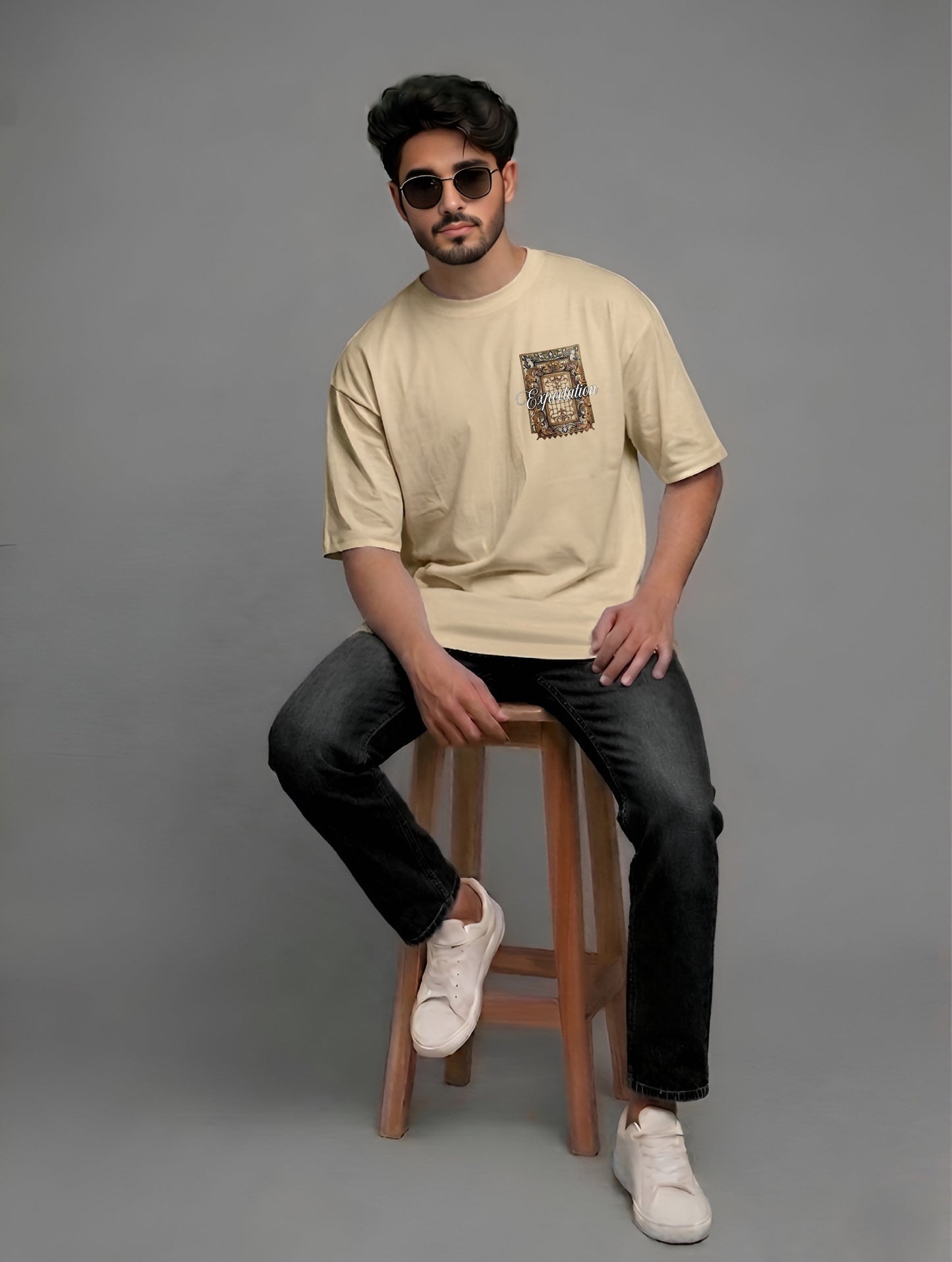 Evenway Expectation Art Graphic Oversized T-Shirt – Premium Streetwear Aesthetic Tee