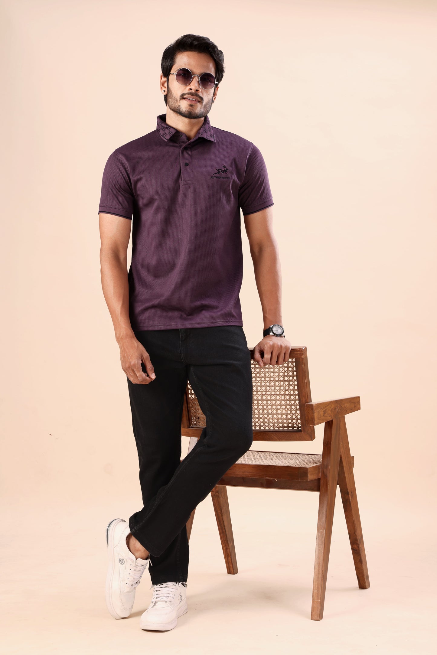 Evenway Premium Textured Polo T-Shirt – Stylish Slim Fit Casual Cotton Blend Polo for Everyday Wear