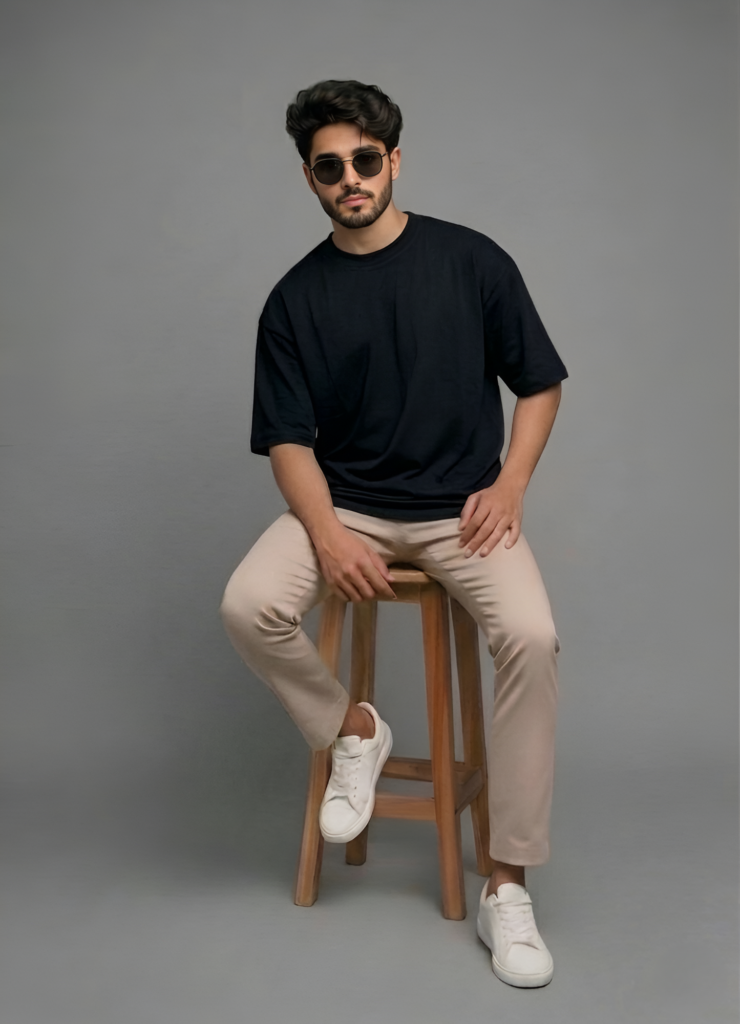 Unisex Oversized Cotton T-Shirt | Heavyweight Drop Shoulder Streetwear Tee | Premium Boxy Fit Black