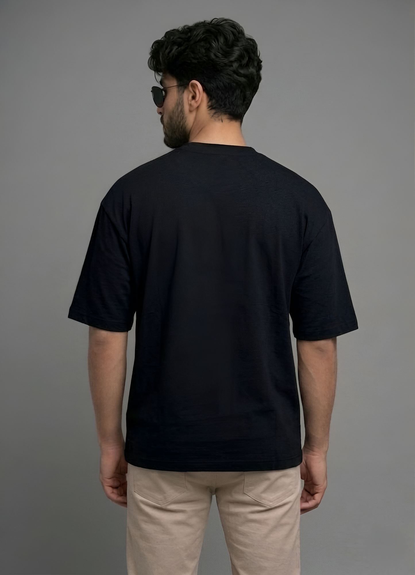 Unisex Oversized Cotton T-Shirt | Heavyweight Drop Shoulder Streetwear Tee | Premium Boxy Fit Black