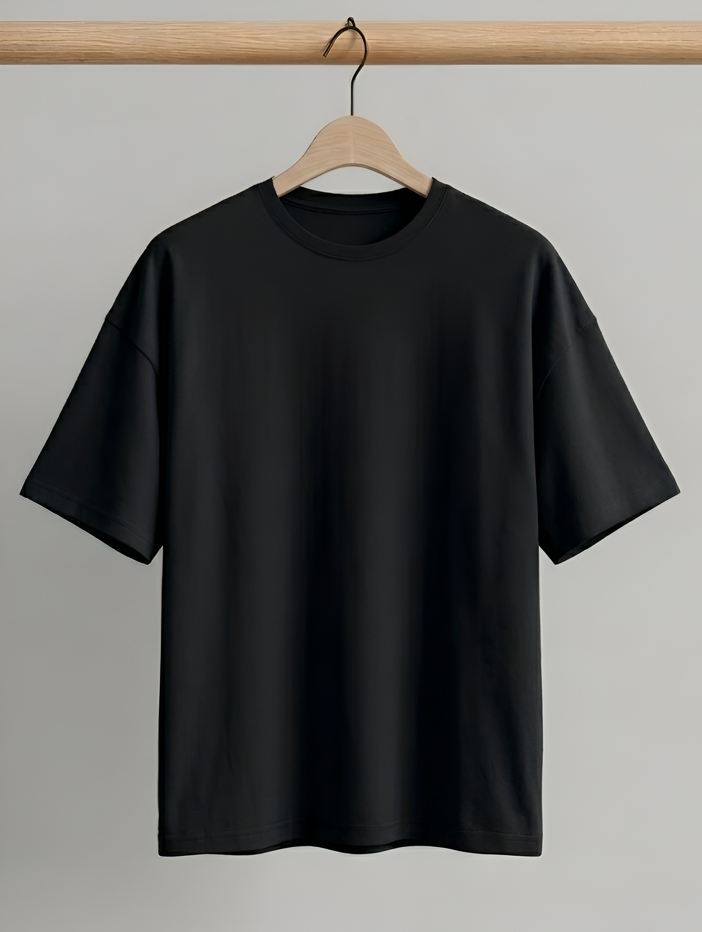 Unisex Oversized Cotton T-Shirt | Heavyweight Drop Shoulder Streetwear Tee | Premium Boxy Fit Black