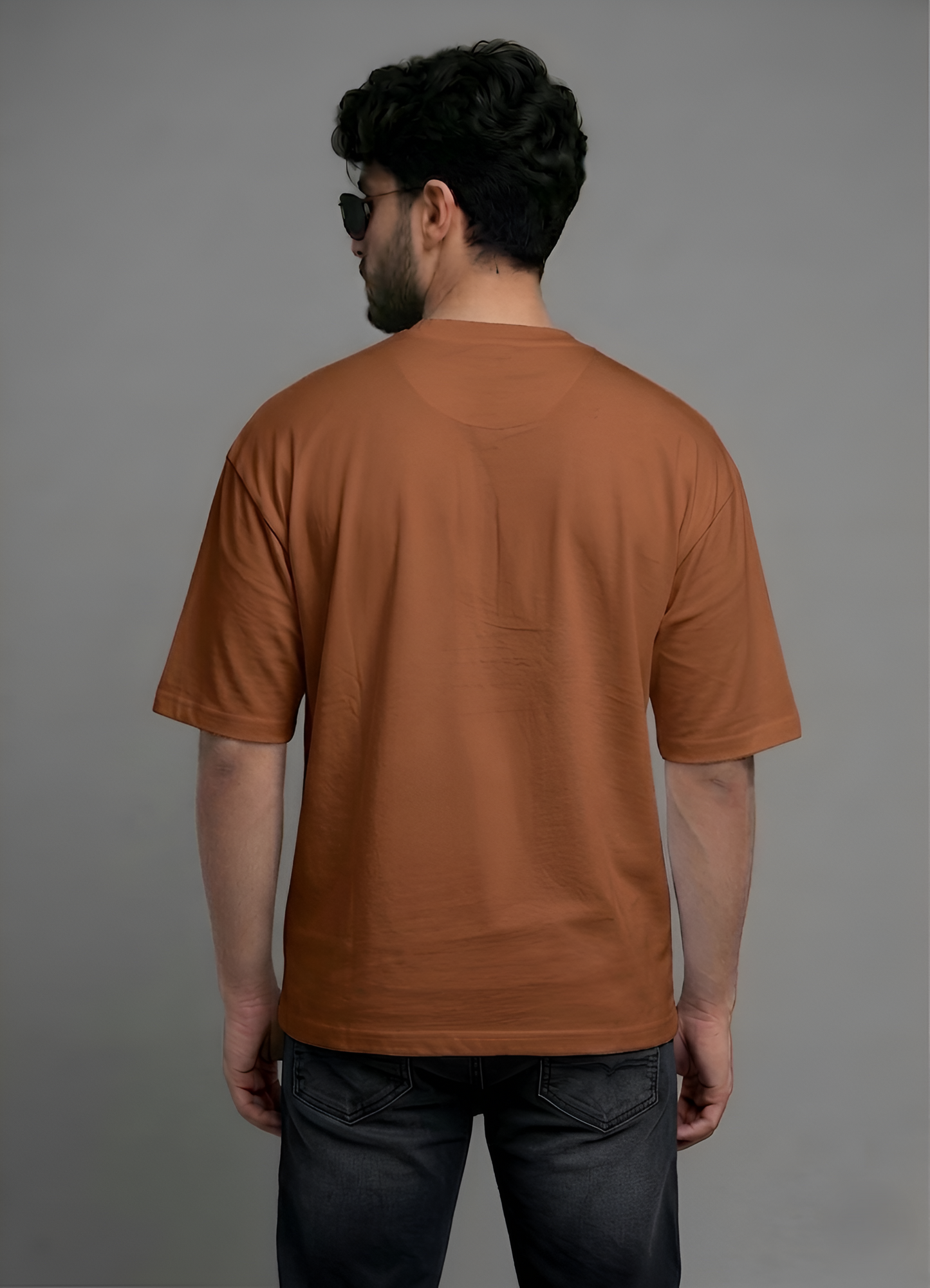 Premium Oversized Brown Cotton T-Shirt | Heavyweight Drop Shoulder Tee for Men & Women Streetwear