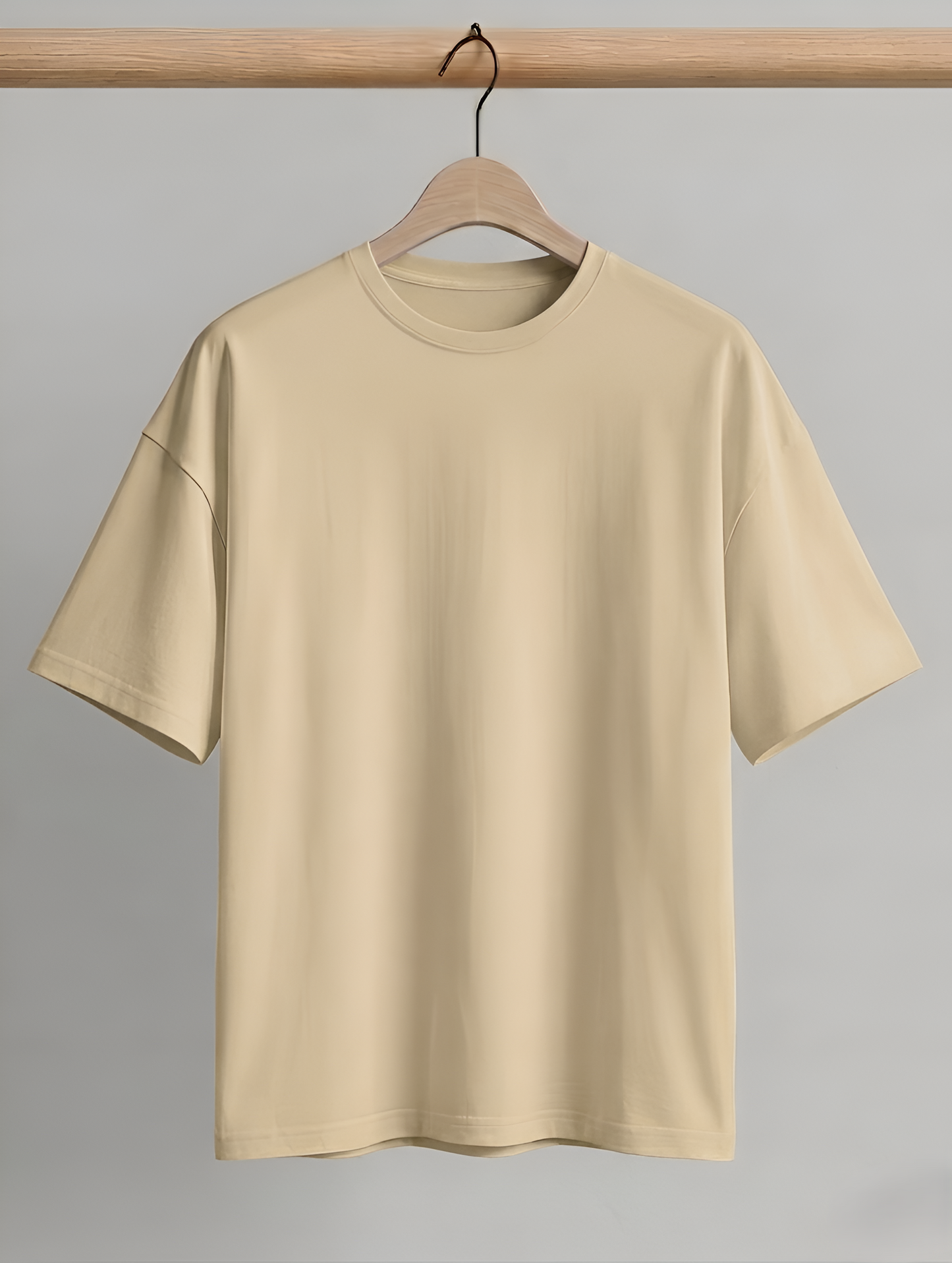 Premium Beige Oversized Cotton Streetwear T-Shirt
