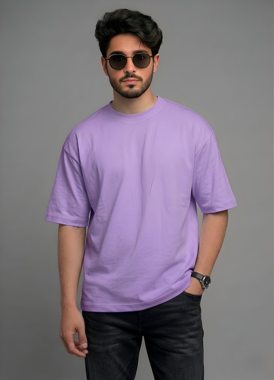 Premium Oversized Lavender Cotton T-Shirt | Heavyweight Drop Shoulder Tee for Men & Women Streetwear
