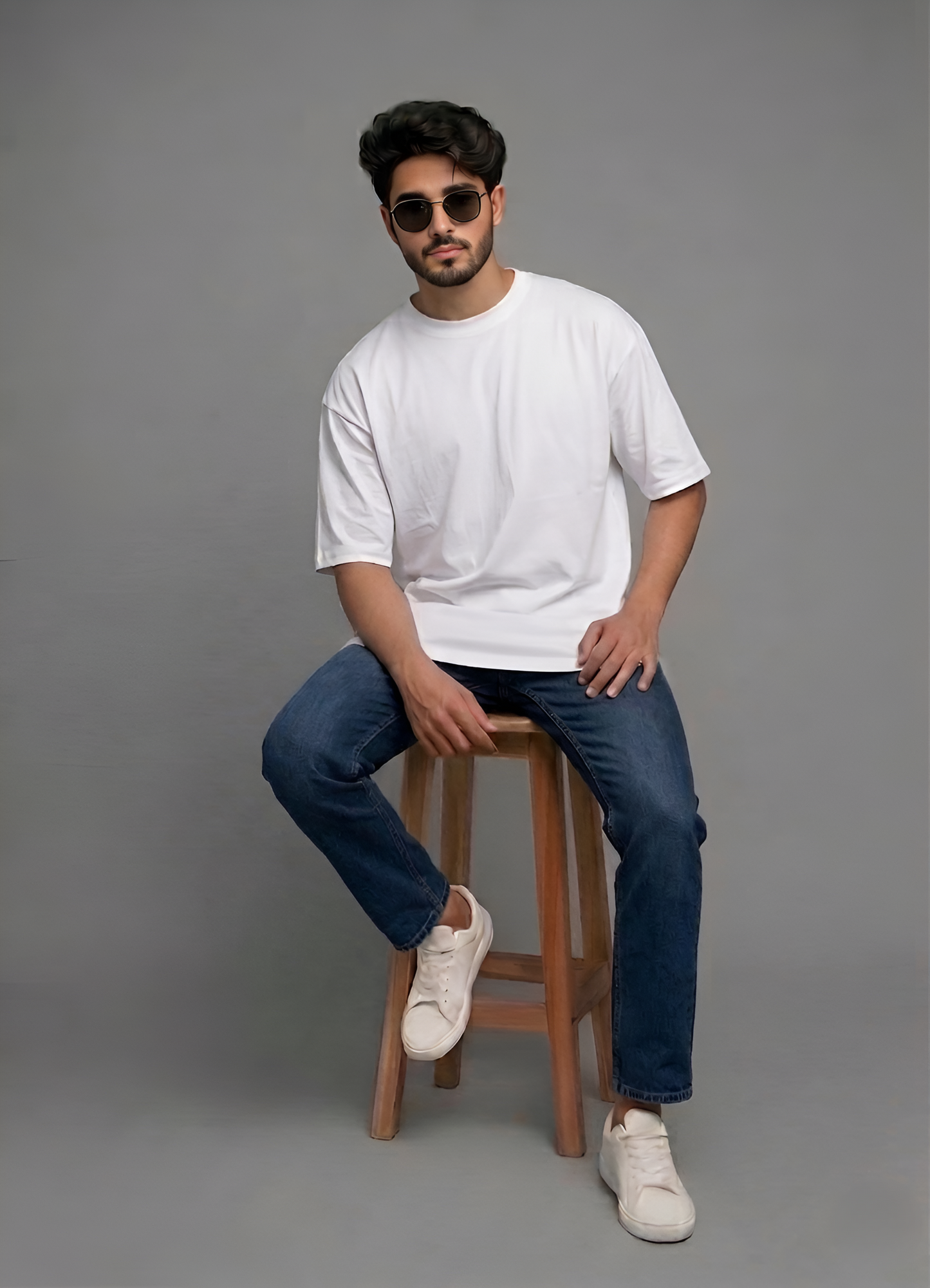 Premium Oversized White Cotton T-Shirt | Heavyweight Drop Shoulder Tee for Men & Women Streetwear