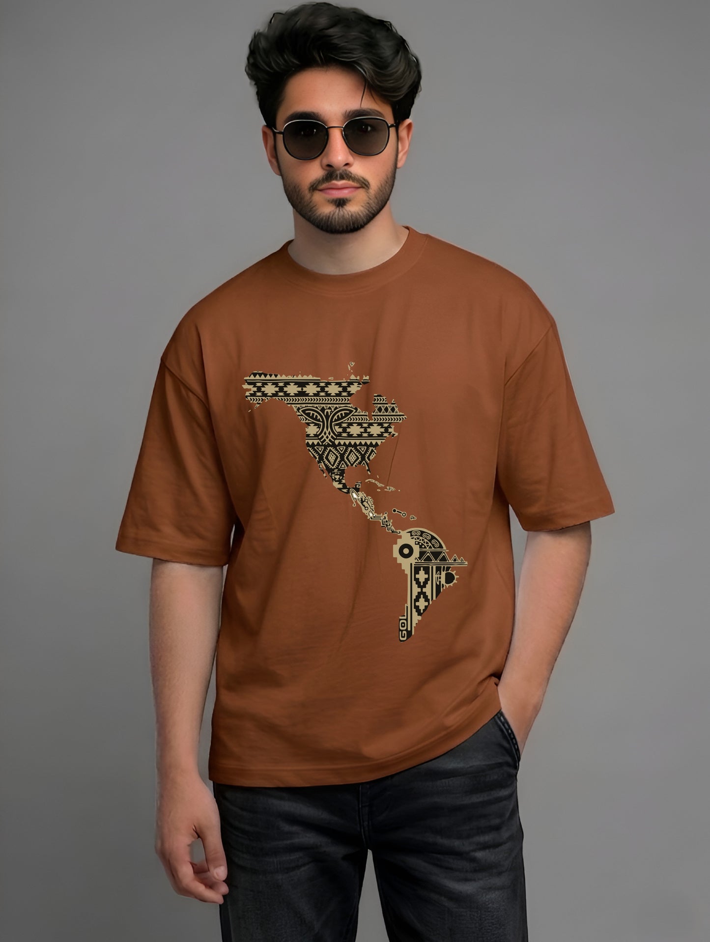 Evenway Latin America Map Graphic T-Shirt | Premium Cotton Oversized T-Shirt for Men