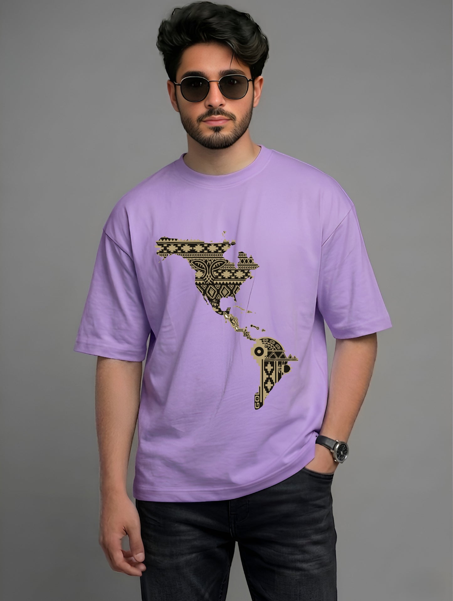 Evenway Latin America Map Graphic T-Shirt | Premium Cotton Oversized T-Shirt for Men