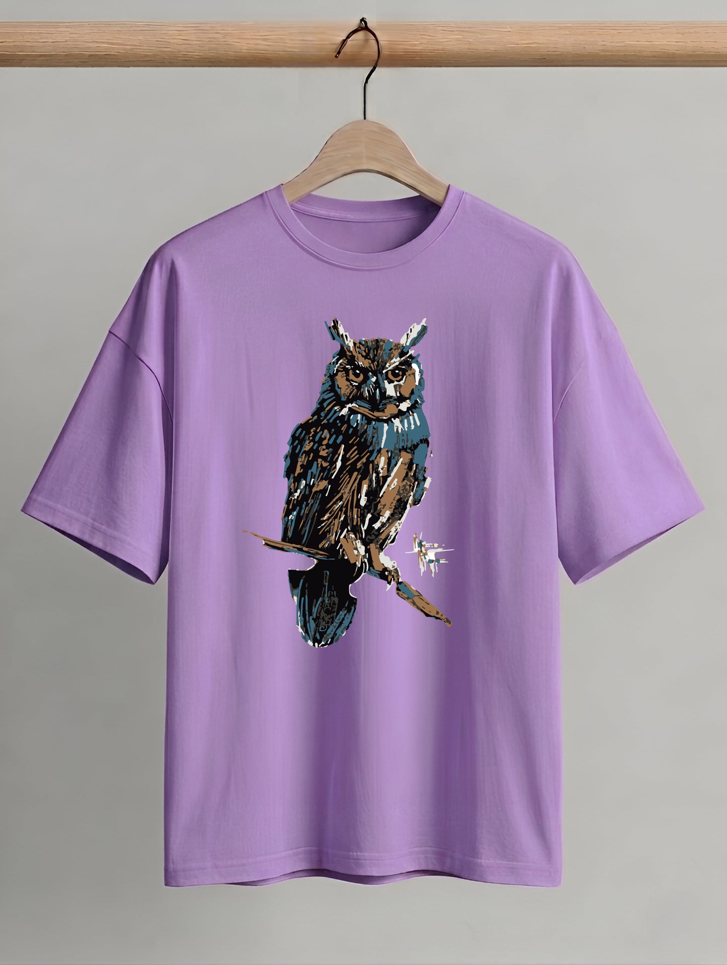 Evenway Premium Artistic Owl Graphic T-Shirt | Oversized Cotton Streetwear Tee