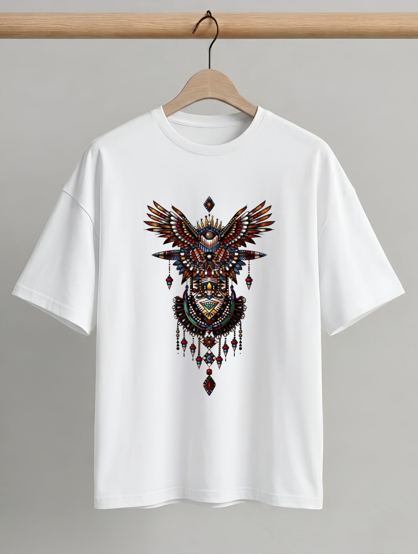 Evenway Tribal Phoenix Oversized Tee | Premium Totem Graphic T-Shirt
