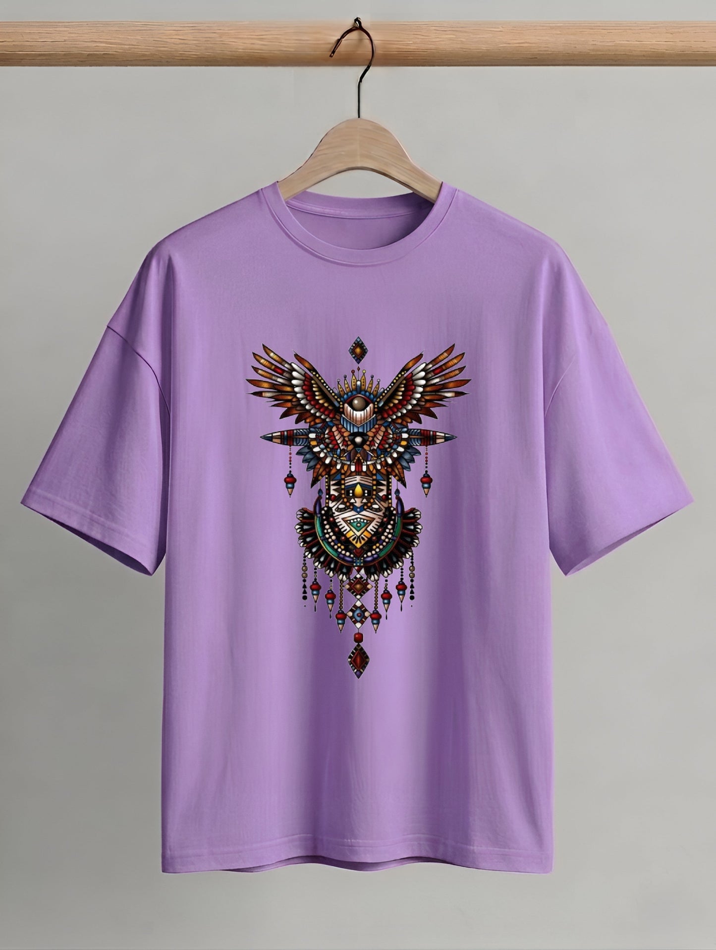 Evenway Tribal Phoenix Oversized Tee | Premium Totem Graphic T-Shirt