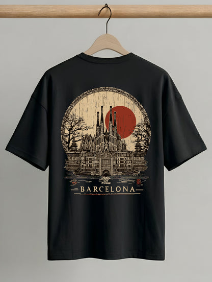 Evenway Memento Mori Graphic Tee - Rust Black Oversized Fit