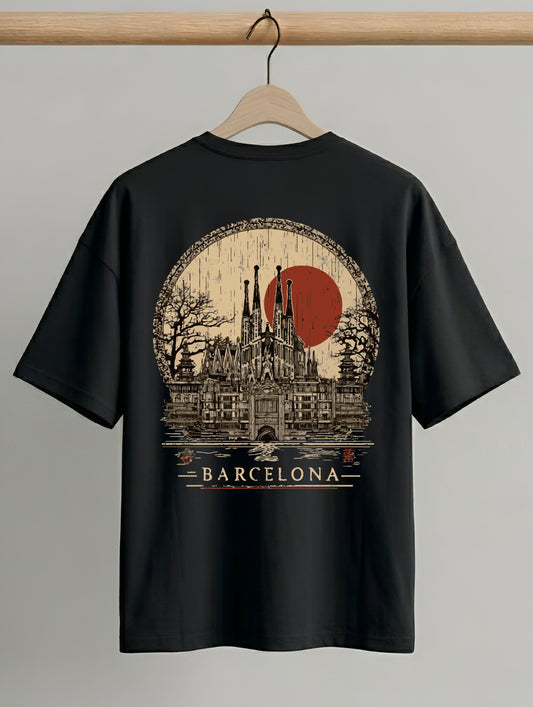 Evenway Memento Mori Graphic Tee - Rust Black Oversized Fit