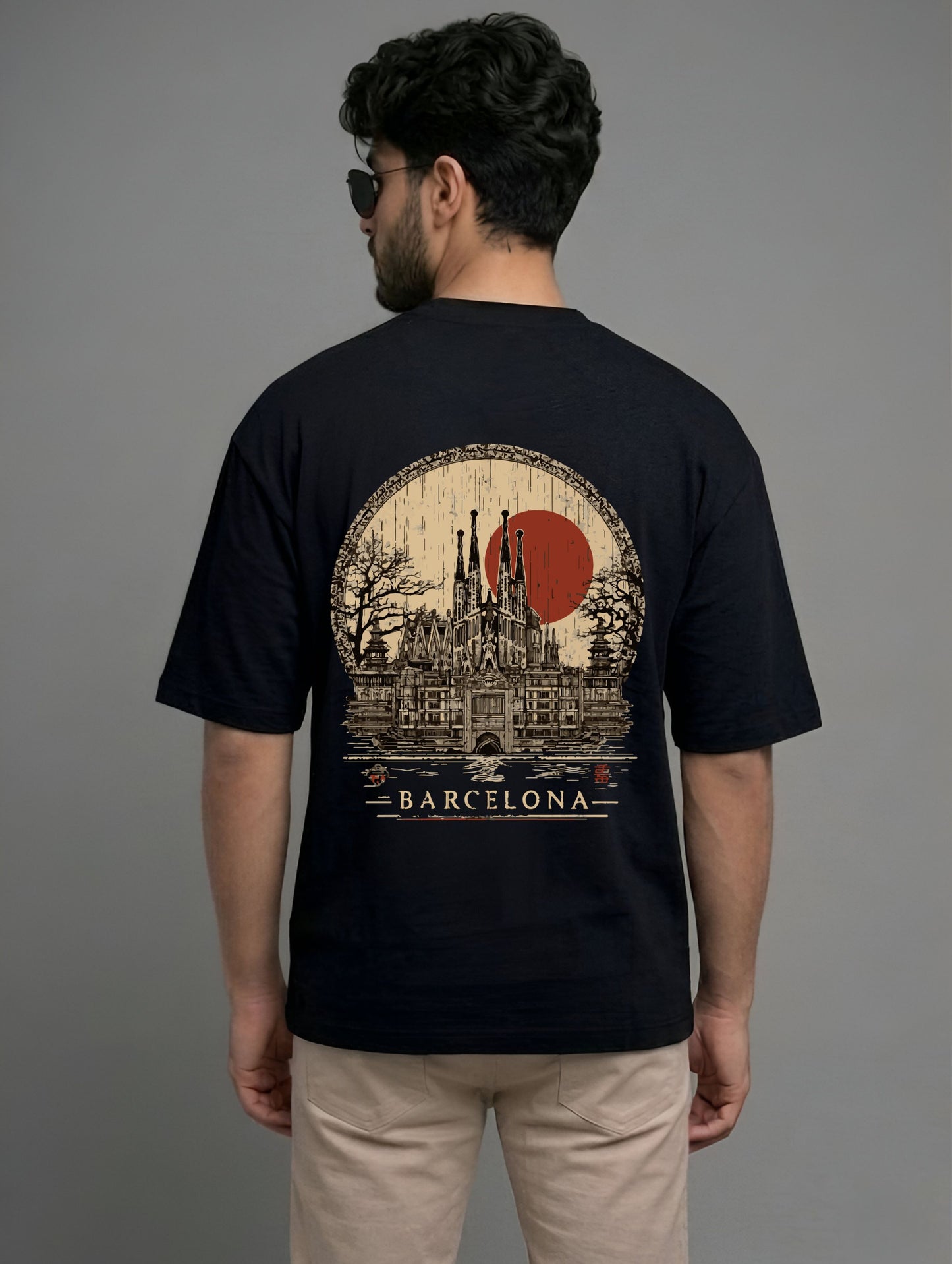 Evenway Memento Mori Graphic Tee - Rust Black Oversized Fit