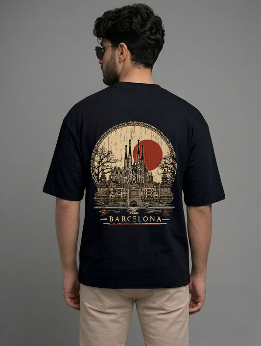 Evenway Memento Mori Graphic Tee - Rust Black Oversized Fit