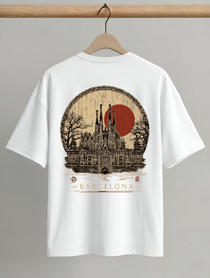 Evenway Memento Mori Graphic Tee - Rust Black Oversized Fit