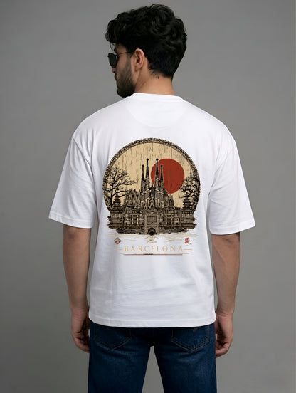 Evenway Memento Mori Graphic Tee - Rust Black Oversized Fit