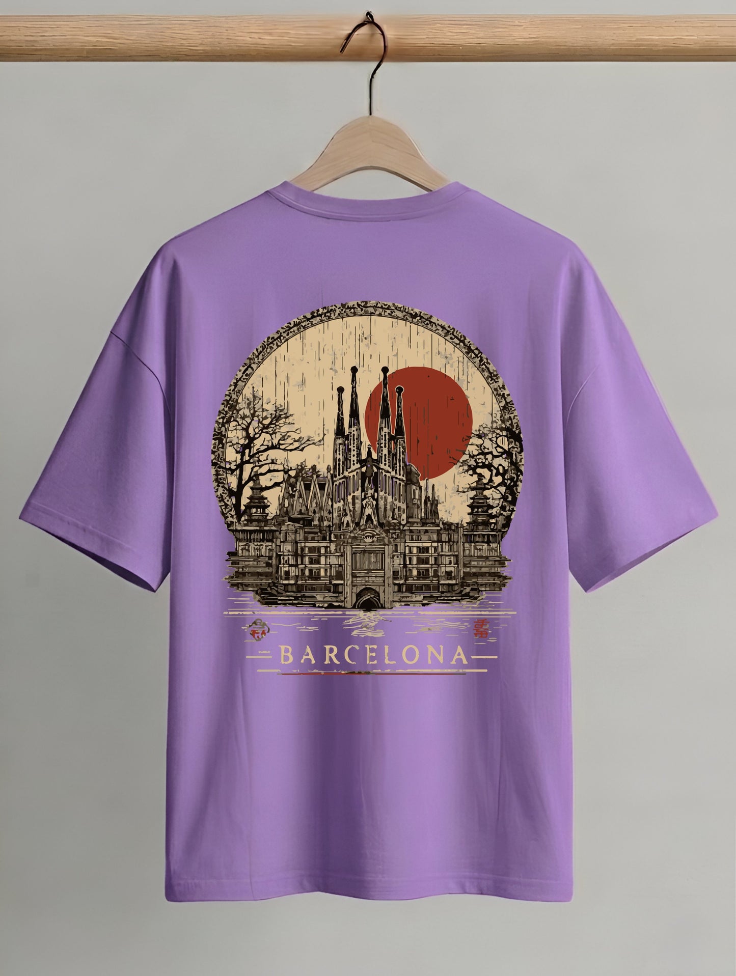 Evenway Memento Mori Graphic Tee - Rust Black Oversized Fit