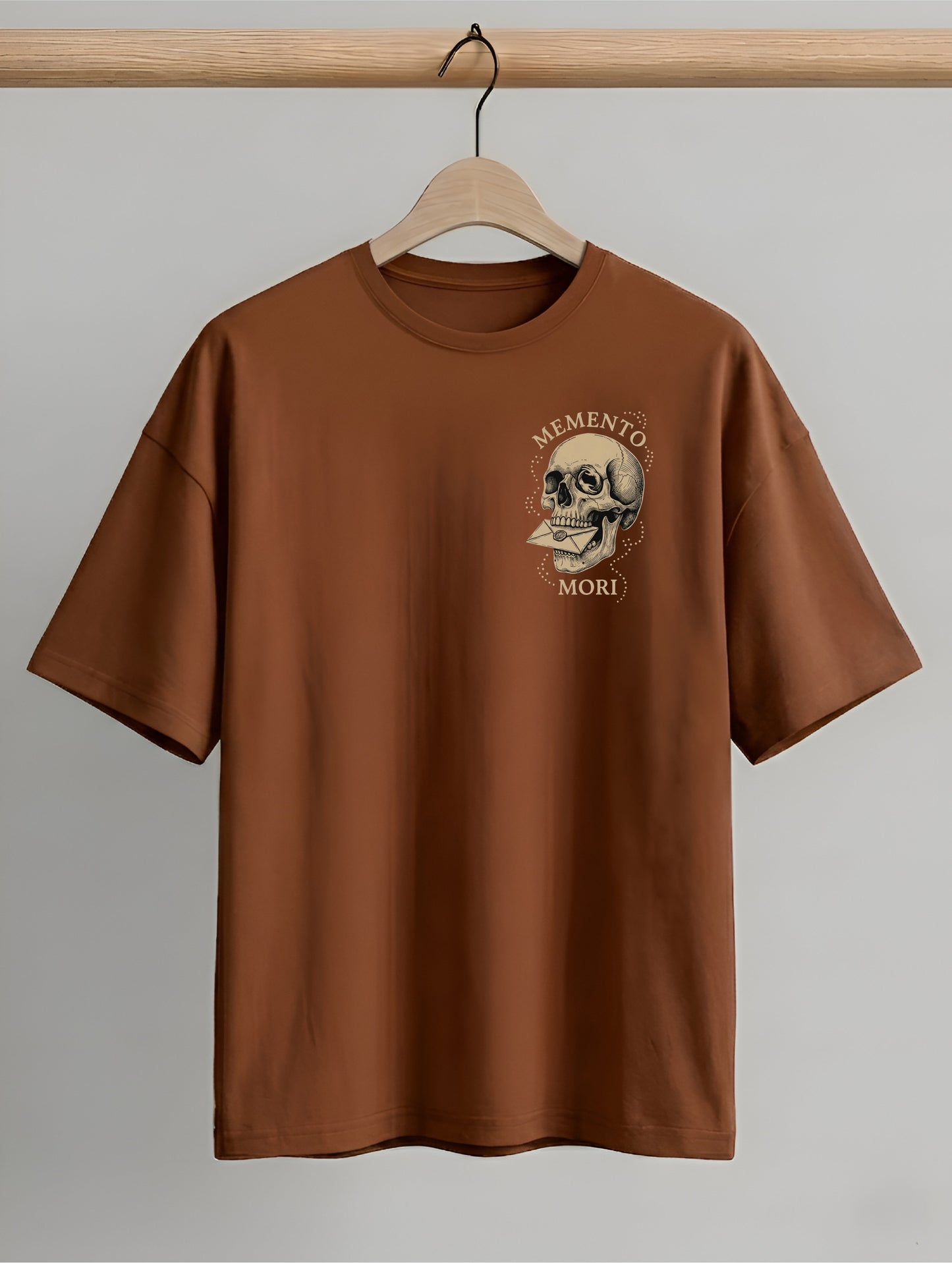 Evenway Graphic Vintage Skull & Angel Wings Back Print Oversized T-shirt