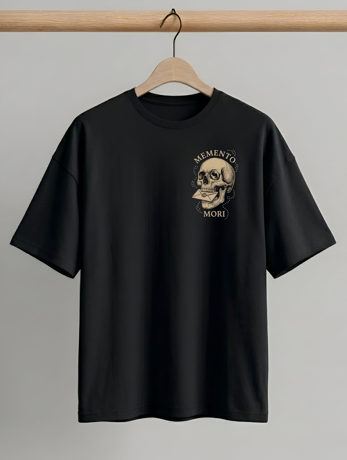 Evenway Graphic Vintage Skull & Angel Wings Back Print Oversized T-shirt