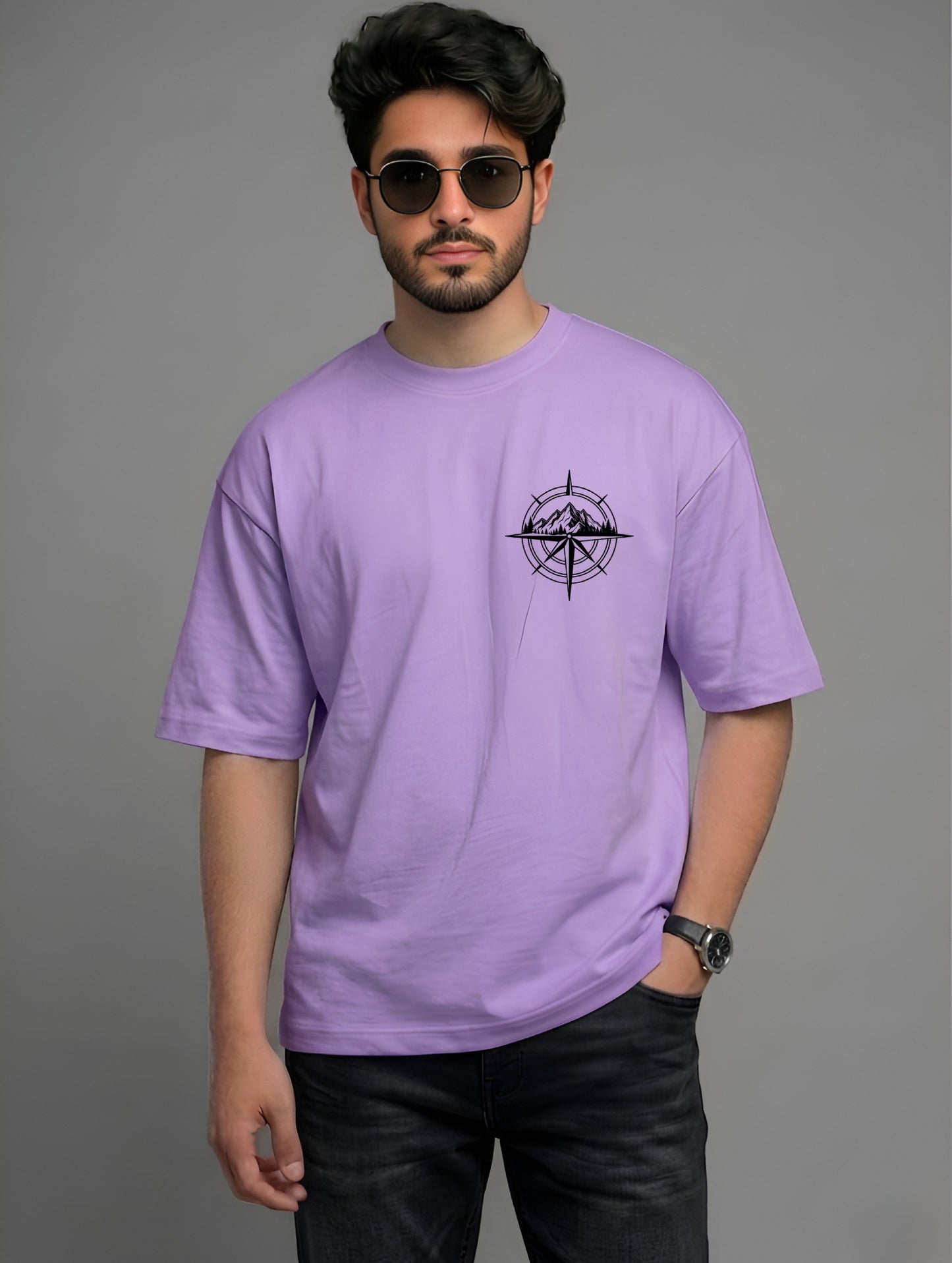 Evenway Adventure Compass Mountain Graphic T-Shirt – Minimalist Outdoor Explorer Tee