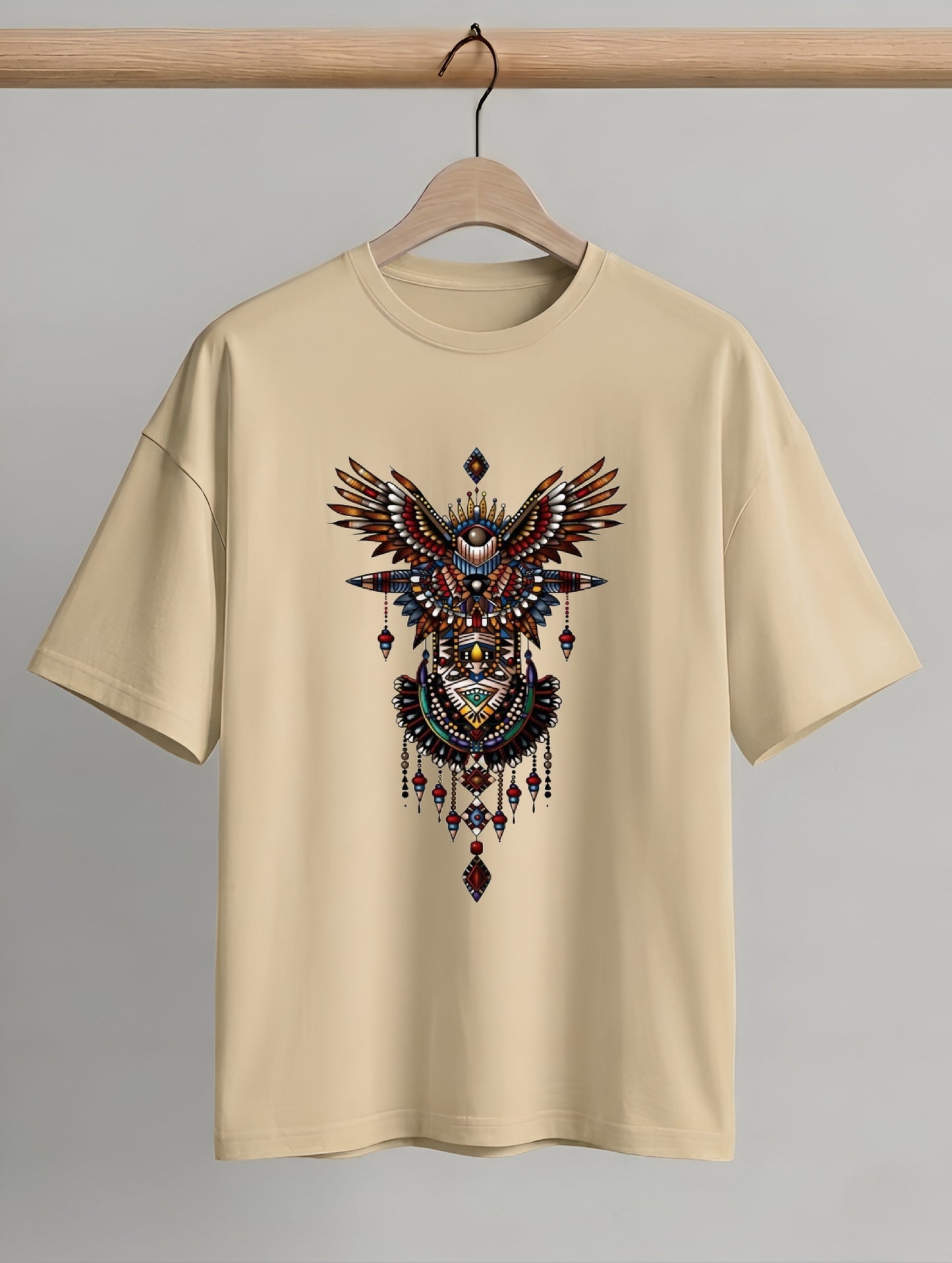 Evenway Tribal Phoenix Oversized Tee | Premium Totem Graphic T-Shirt