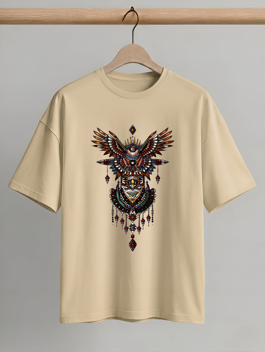 Evenway Tribal Phoenix Oversized Tee | Premium Totem Graphic T-Shirt