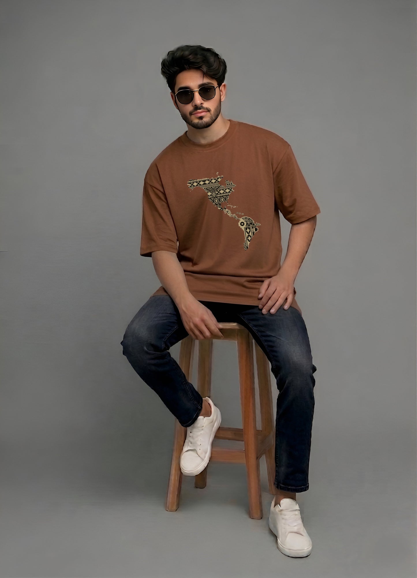 Evenway Latin America Map Graphic T-Shirt | Premium Cotton Oversized T-Shirt for Men