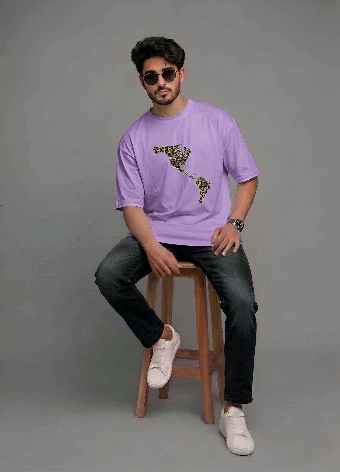 Evenway Latin America Map Graphic T-Shirt | Premium Cotton Oversized T-Shirt for Men
