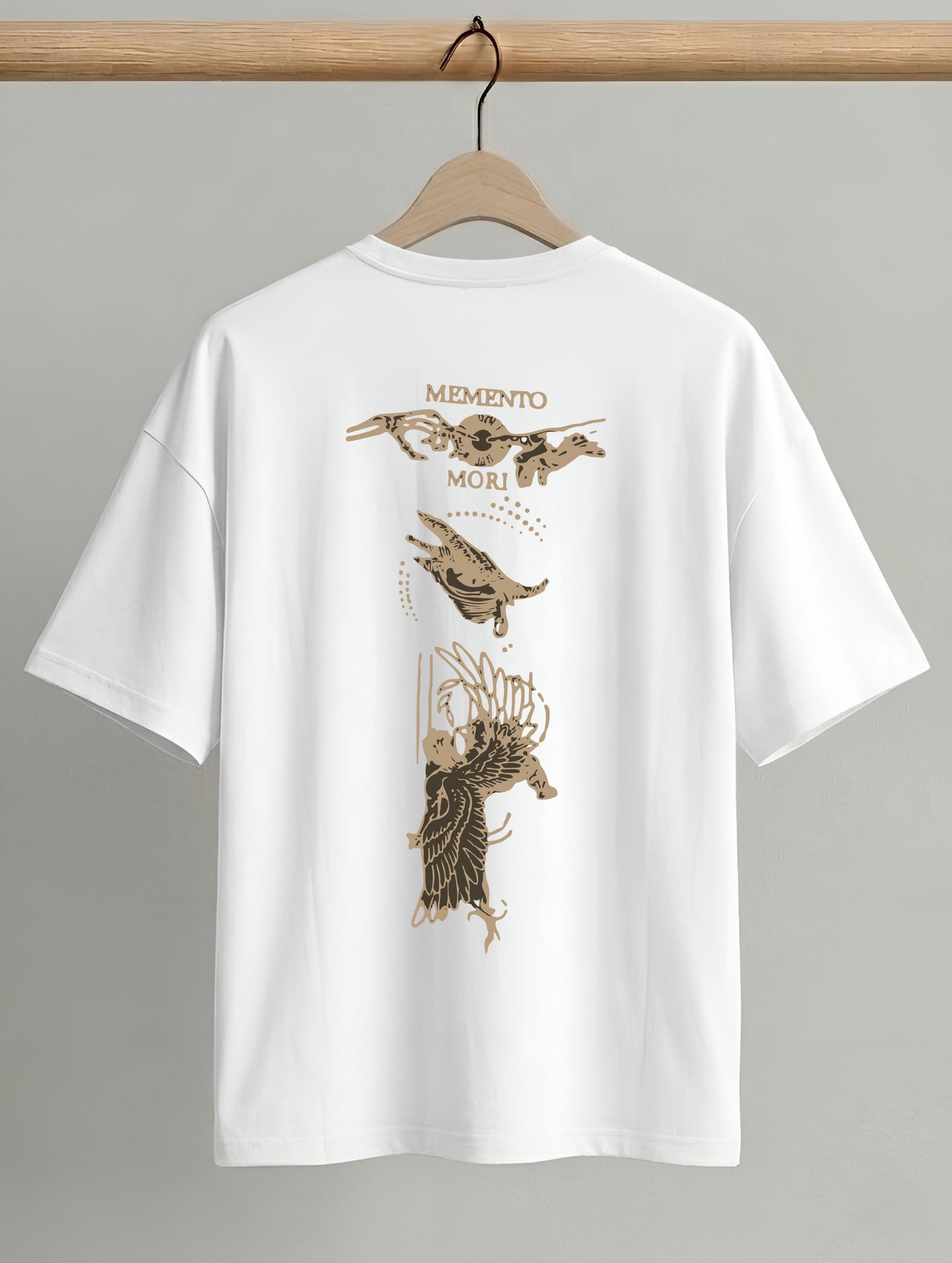Evenway Memento Mori Graphic Tee - Rust White Oversized Fit