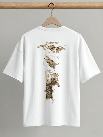 Evenway Memento Mori Graphic Tee - Rust White Oversized Fit